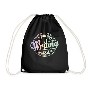 Proud Writing Mother Writer Author - Drawstring Bag - black - Front