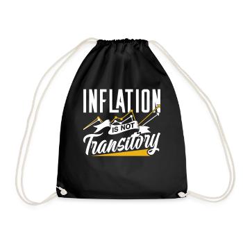 Inflation Ist Nicht Vorübergehend Stagflation - Turnbeutel - Schwarz - Vorne