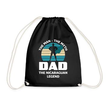 Nicaraguan Legend Superhero Father Nicaragua - Drawstring Bag - black - Front