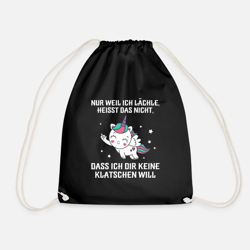 Nur weil ich lächle klatschen Ohrfeige - Turnbeutel - Schwarz