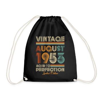 Vintage Aged To Perfection August 1953 - Drawstring Bag - black - Front
