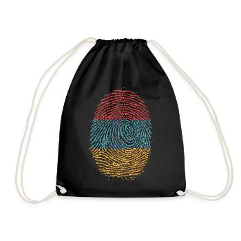 Armenia Armenian Armenian Fingerprint Flag - Drawstring Bag - black - Front