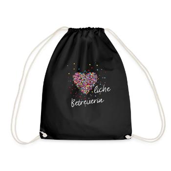 Warm care for nurses - Drawstring Bag - black - Front