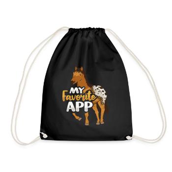 Appaloosa Pferd - Turnbeutel - Schwarz - Vorne