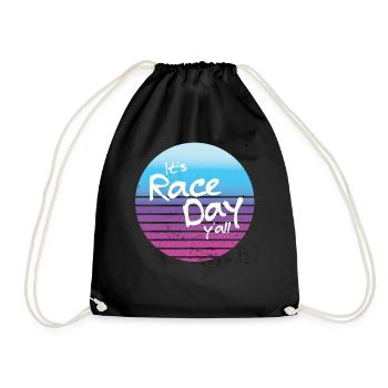 Es ist Renntag y'all Retro Motorsports Racing Zita - Turnbeutel - Schwarz - Vorne