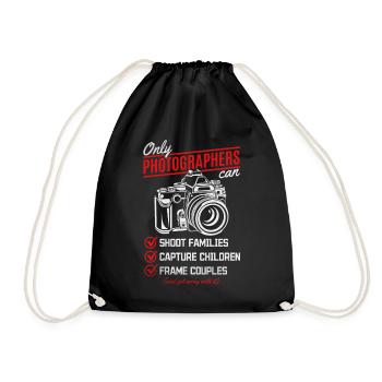 Photography Camera Photographer Funny Photo - Drawstring Bag - black - Front