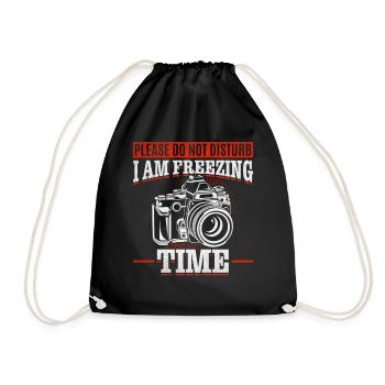 Please Do Not Disturb I Am Freezing Time — - Turnbeutel - Schwarz - Vorne