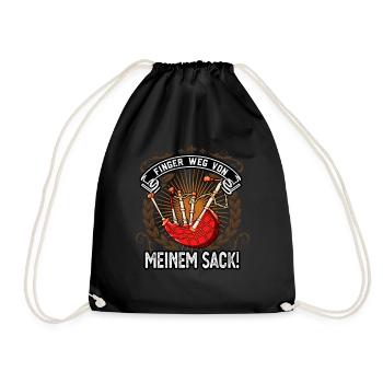 Finger Weg Von Meinem Dudelsack Lustiges Männer - Turnbeutel - Schwarz - Vorne