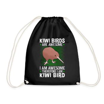 Kiwi bird is fantastic New Zealand bird - Drawstring Bag - black - Front