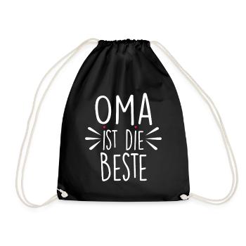 Oma Ist Die Beste - Turnbeutel - Schwarz - Vorne