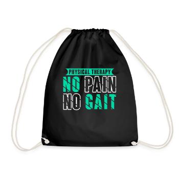 Physical Therapy No Pain No Gait Physics PT - Turnbeutel - Schwarz - Vorne