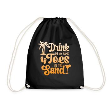 Boire dans mes orteils dans le sable Beach Holiday - Sac de sport léger - noir - Devant