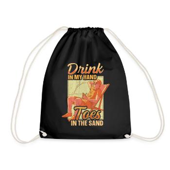 Boire dans mes orteils dans le sable Beach Holiday - Sac de sport léger - noir - Devant