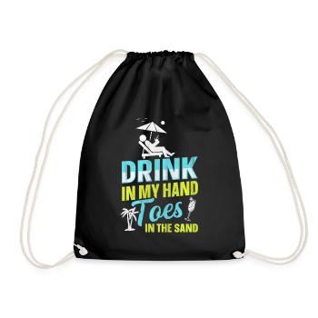 Boire dans mes orteils dans le sable Beach Holiday - Sac de sport léger - noir - Devant