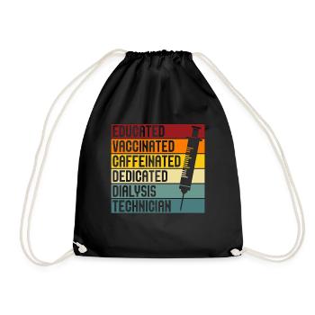 Dialysis Technician Nephrology Dialysis Gift - Drawstring Bag - black - Front