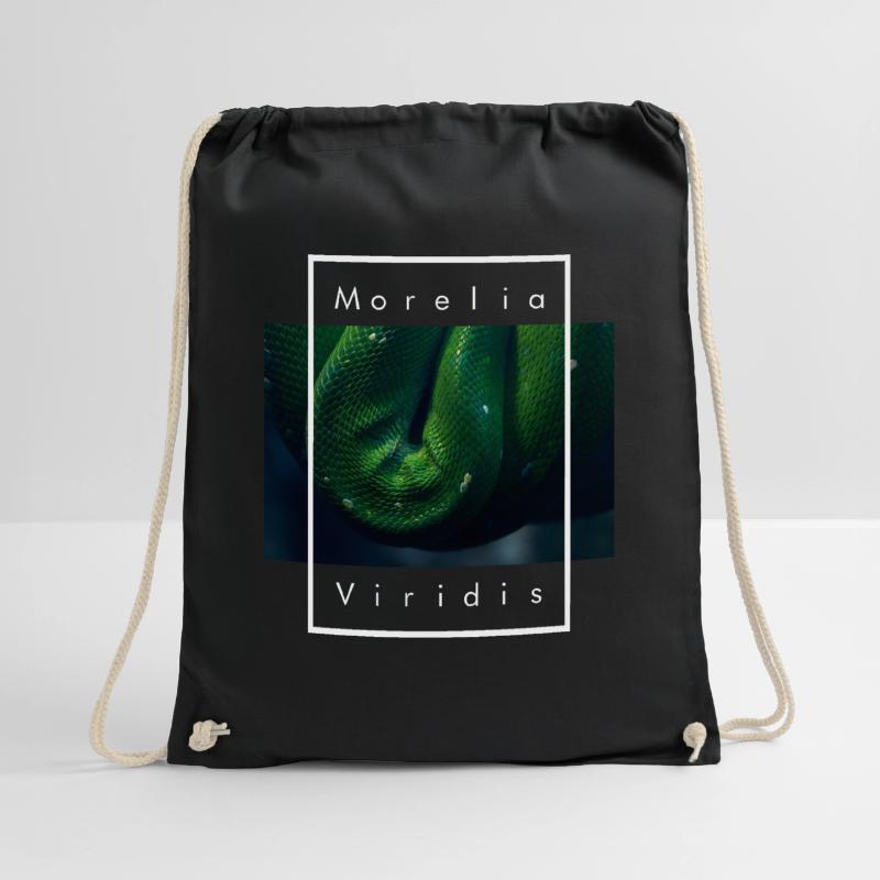 Green Tree Python Morelia Viridis Snake Drawstring Bag