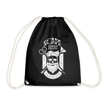 Aquascaper Retro Aquarium Fish Keeper Aquascape - Drawstring Bag - black - Front