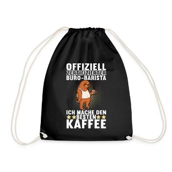 Abschiedsgeschenk Jobwechsel Kollegen - Turnbeutel - Schwarz - Vorne