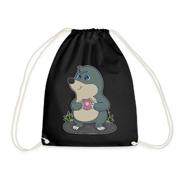 Mole Donut - Drawstring Bag - black - Front