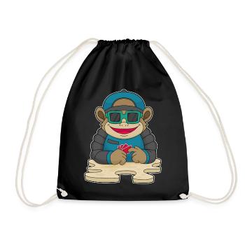 Monkey Poker Poker Cards - Drawstring Bag - black - Front