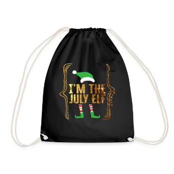 Chemise de Noël en juillet, je suis l’elfe de juillet mignon - Sac de sport léger - noir - Devant