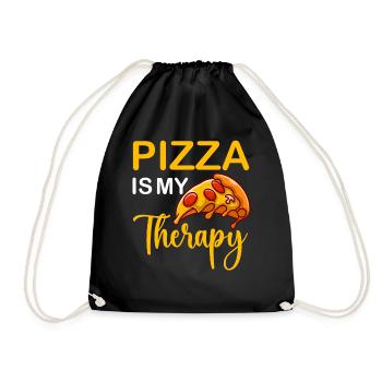 Pizza Making Italian Fast Food Pizza is my Therapy - Drawstring Bag - black - Front