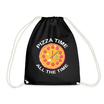 Pizza Making Italian Fast Food Pizza Time All the - Drawstring Bag - black - Front