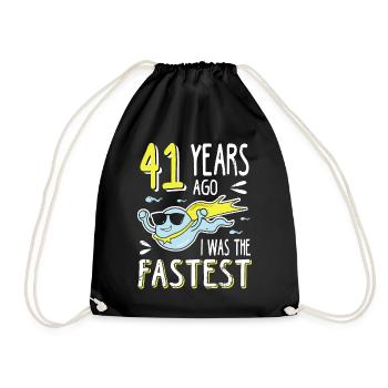 41 Years Ago I Was The Fastest 41. Geburtstag - Turnbeutel - Schwarz - Vorne