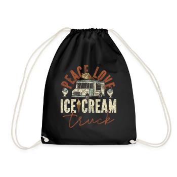 Crème glacée Camion de crème glacée Van Cone - Sac de sport léger - noir - Devant