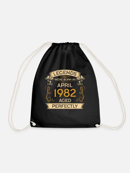 Geburtstag Legends Were Born In April 1982 - Turnbeutel - Schwarz