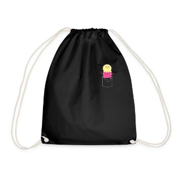 Cône de poche de crème glacée - Sac de sport léger - noir - Devant