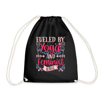 Driven by yoga and feminist anger women - Drawstring Bag - black - Front