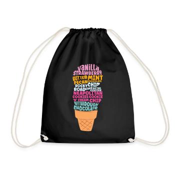 Crème glacée Word Cloud Cone Sundae - Sac de sport léger - noir - Devant