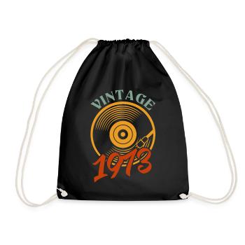 49 Geburtstag Jahrgang 1973 - Turnbeutel - Schwarz - Vorne