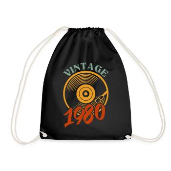 42 Geburtstag Jahrgang 1980 - Turnbeutel - Schwarz - Vorne