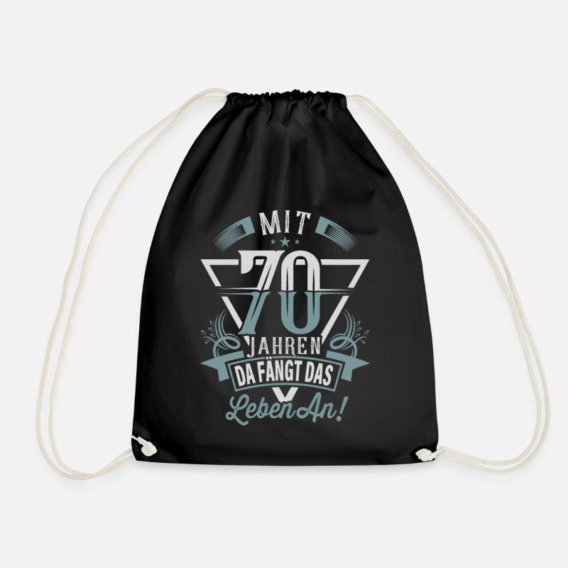 70. Geburtstag Da Fängt Das Leben An - Turnbeutel - Schwarz