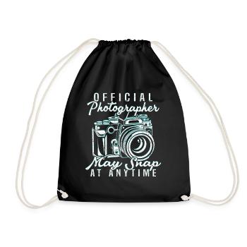 Official photographer can take pictures at any time - Drawstring Bag - black - Front