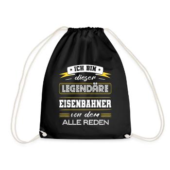 Ich Bin Dieser Legendäre Eisenbahner Geschenk - Turnbeutel - Schwarz - Vorne