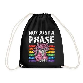 Not just a phase Regenbogen Lgbtq Pride Katzen - Turnbeutel - Schwarz - Vorne