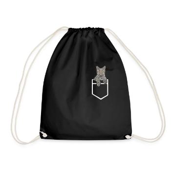 Cat Cat Lover Cat Owner Forest Cat - Drawstring Bag - black - Front