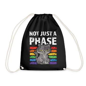 Regenbogen Not just a Phase Pride Katzen Schwul - Turnbeutel - Schwarz - Vorne