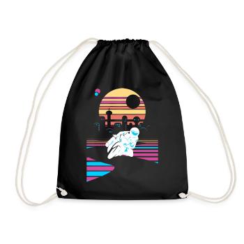 Motocycliste Cyclomoteur Vaporwave Moto - Sac de sport léger - noir - Devant