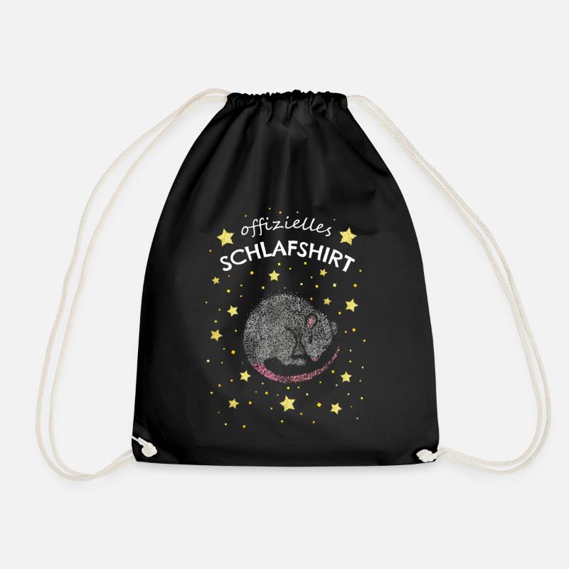 Offizielles Schlafshirt Mäuse Nagetier Hausmaus - Turnbeutel - Schwarz