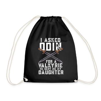 I Ask Odin For A Valkyre Viking Nordic Myth - Drawstring Bag - black - Front