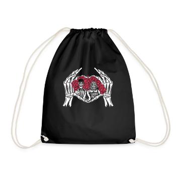 Amour infini et romance Gothic Bones Squelette - Sac de sport léger - noir - Devant