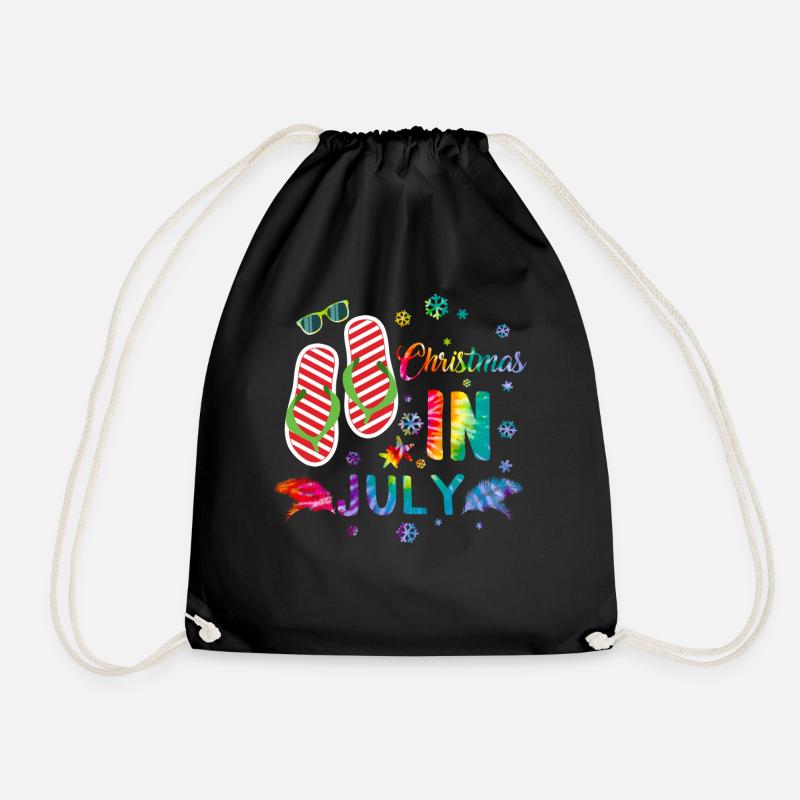 Weihnachten im Juli Strand Flip Flops Sonnenbrille Sonne - Turnbeutel - Schwarz