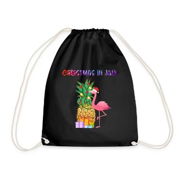 Christmas In July Pineapple Xmas Tree Lights - Drawstring Bag - black - Front