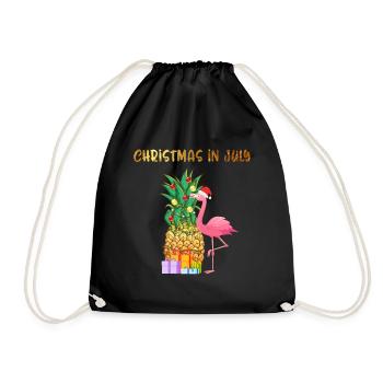 Christmas In July Pineapple Xmas Tree Lights - Drawstring Bag - black - Front
