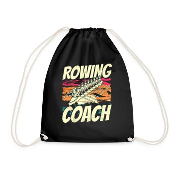 Rowing trainer Rowing Rowing Rowing Rowing Boat - Drawstring Bag - black - Front