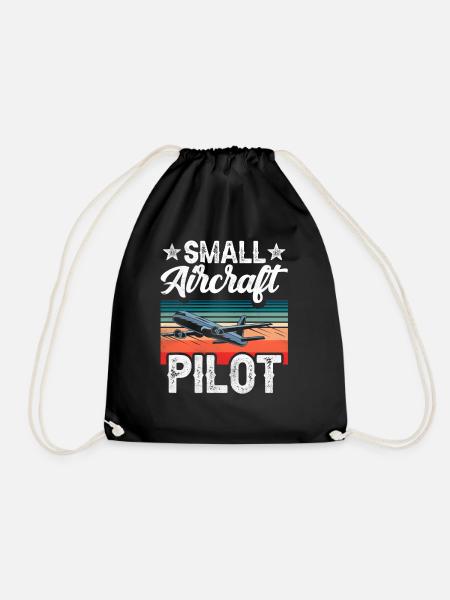 Kleinflugzeug Pilot Leichtflugzeug Privatflugzeug - Turnbeutel - Schwarz
